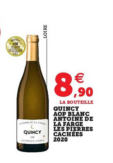quincy aop blanc antoine de la farge les pierres cachées 2020