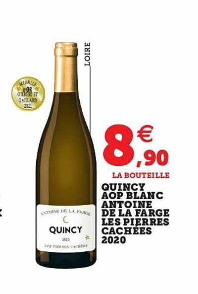 quincy aop blanc antoine de la farge les pierres cachées 2020