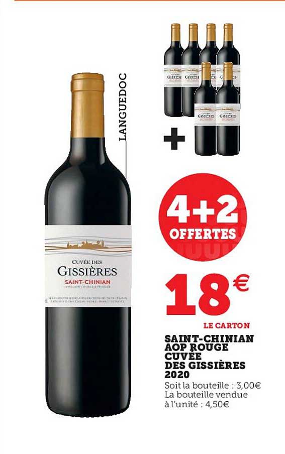 saint-chinian aop rouge cuvée des gissières 2020