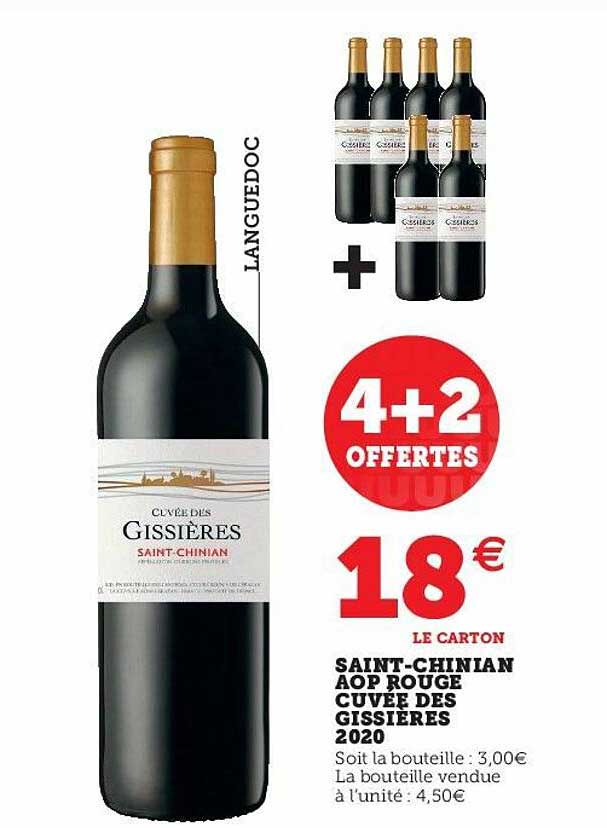 saint-chinian aop rouge cuvée des gissières 2020