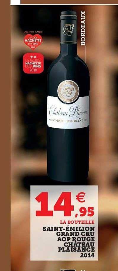saint-émilion grand cru aop rouge château plaisance 2014