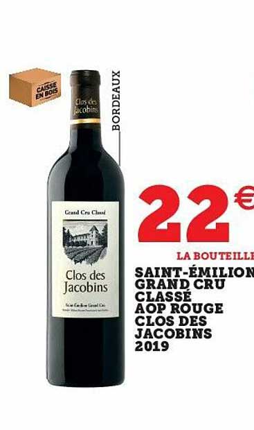 saint-émilion grand cru classé aop rouge clos des jacobins 2019
