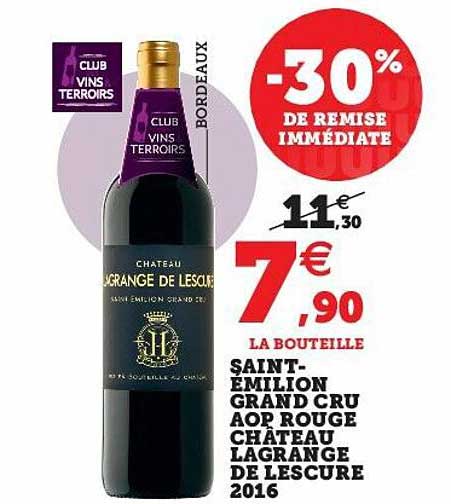 Saint-émilion Grand Rouge Château Lagrange De Lescure 2016