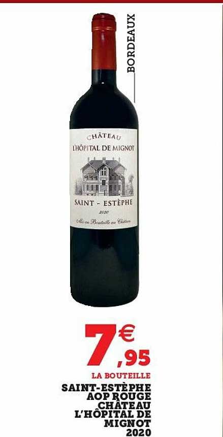 saint-estèphe aop rouge château l'hôpital de mignot 2020