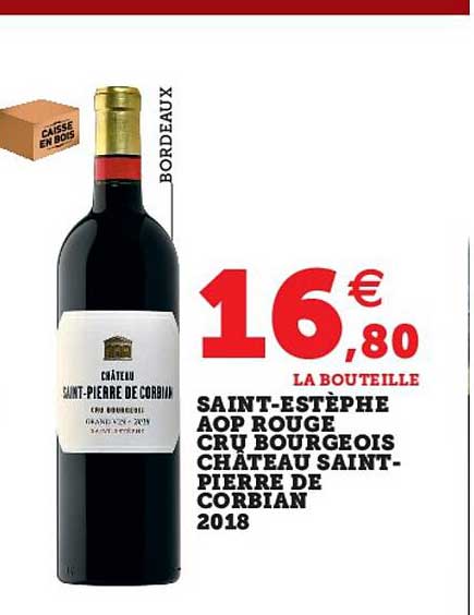 saint-estèphe aop rouge cru bourgeois château saint-pierre de corbian 2018