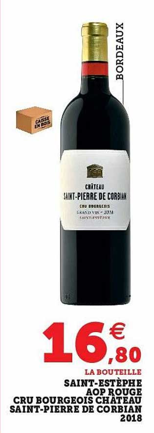 saint-estèphe aop rouge cru bourgeois château saint-pierre de corbian 2018