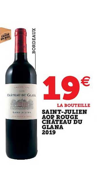 saint-julien aop rouge château du glana 2019