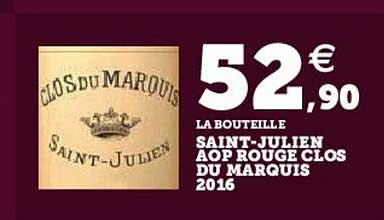 saint-julien aop rouge clos du marquis 2016