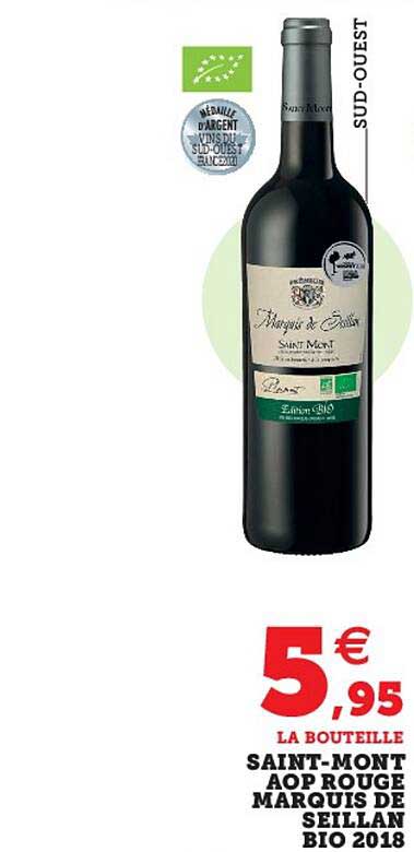saint-mont aop rouge marquis de seillan bio 2018