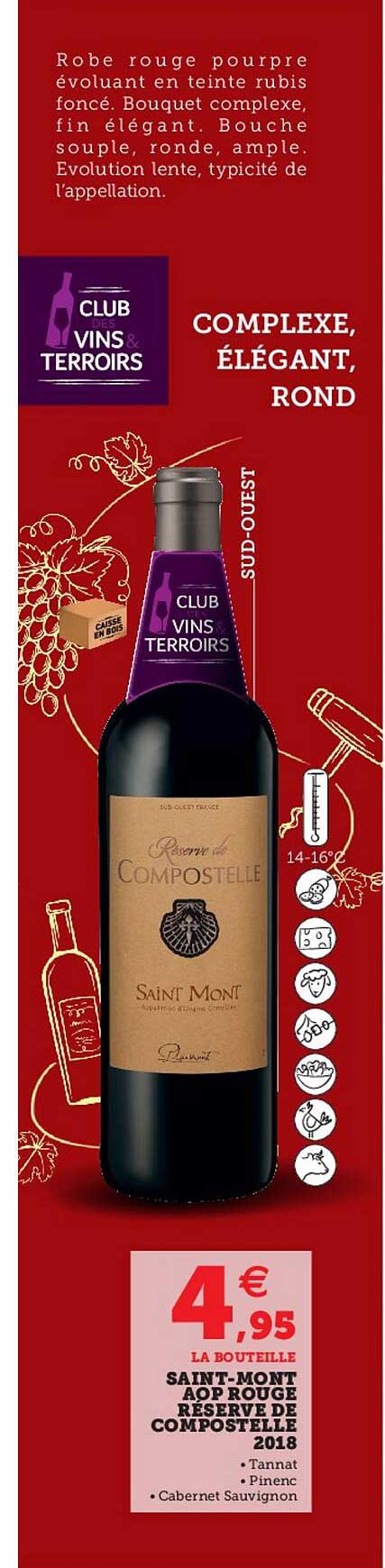 saint-mont aop rouge reserve de compostelle 2018
