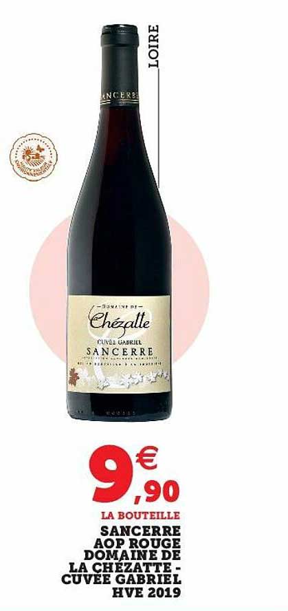 sancerre aop rouge domaine de la chézatte - cuvée gabriel hve 2019