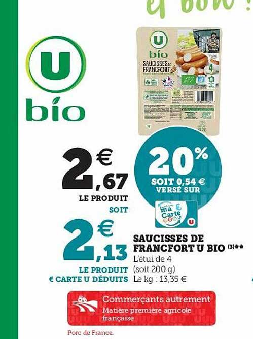 saucisses de francfort u bio