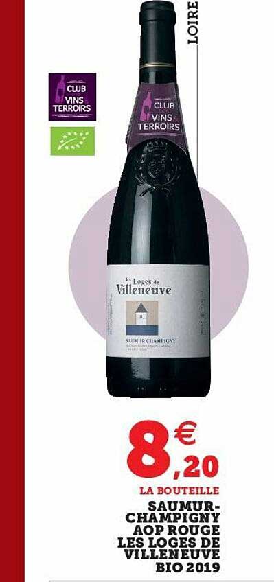 saumur-champigny aop rouge les loges de villeneuve bio 2019