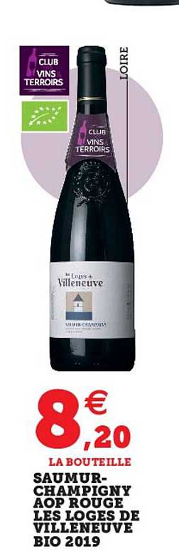 saumur-champigny aop rouge les loges de villeneuve bio 2019
