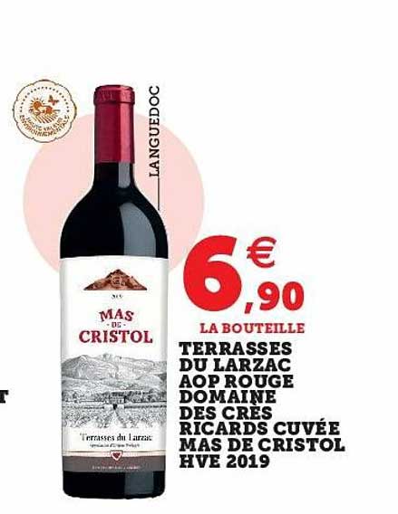 terrasses du larzac aop rouge domaine des crès ricards cuvée mas de cristol hve 2019