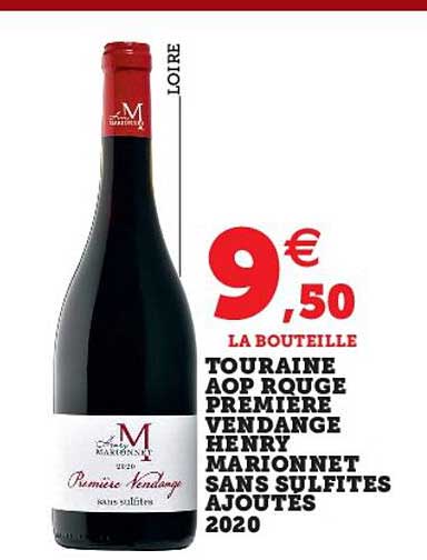 touraine aop rouge première vendange henry marionnet sans sulfites ajoutés 2020