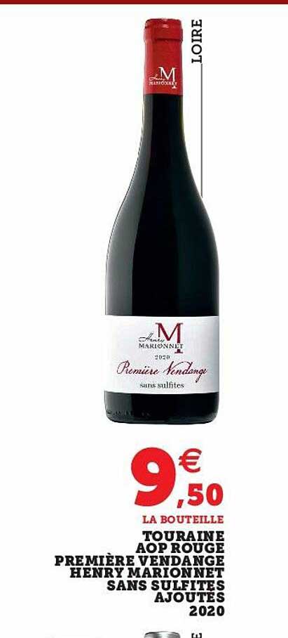 touraine aop rouge première vendange henry marionnet sans sulfites ajoutés 2020