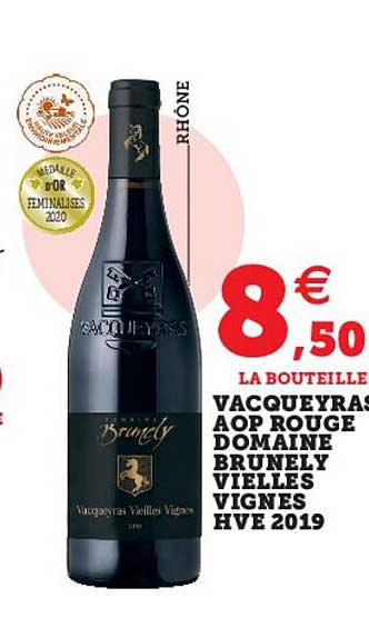vacqueyras aop rouge domaine brunely vieilles vignes hve 2019