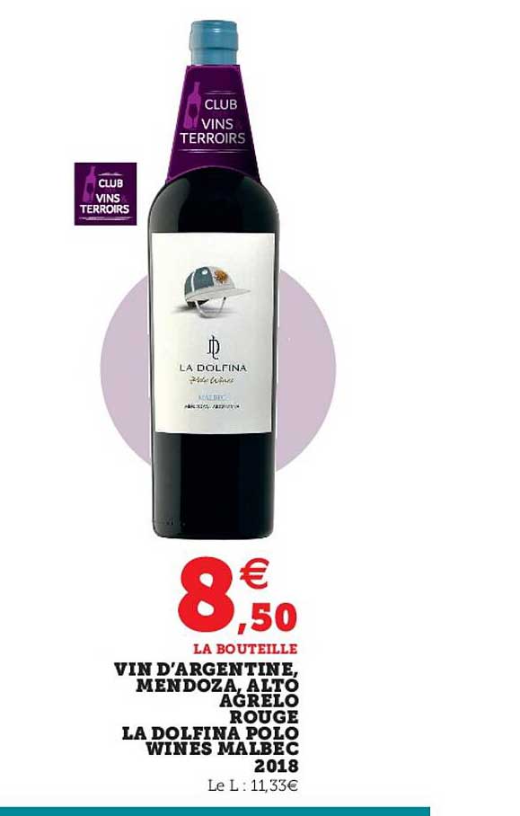 vin d'argentine, mendoza, alto agrelo rouge la dolfina polo wines malbec 2018