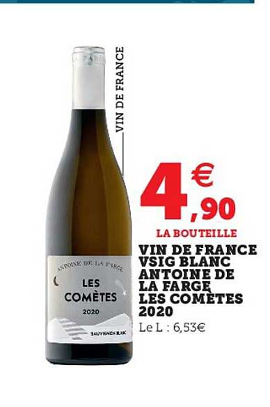 vin de france vsig blanc antoine de la farge les comètes 2020