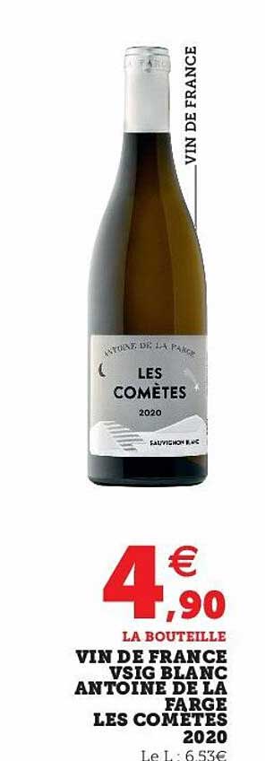 vin de france vsig blanc antoine de la farge les comètes 2020