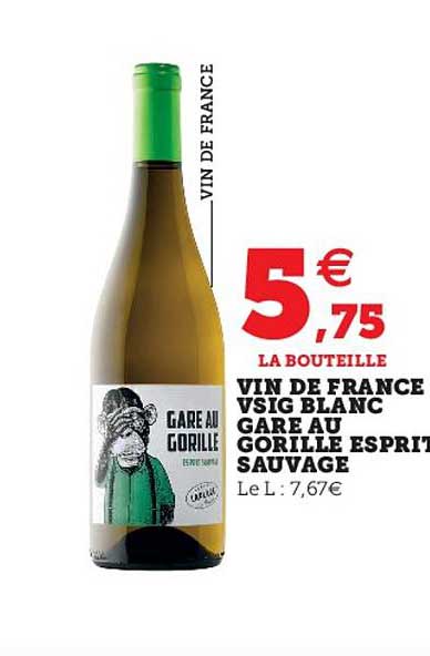 vin de france vsig blanc gare au gorille esprit sauvage