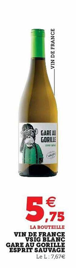 vin de france vsig blanc gare au gorille esprit sauvage