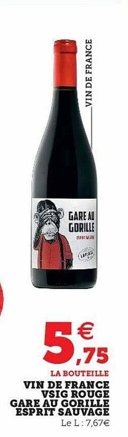 vin de france vsig rouge gare au gorille esprit sauvage