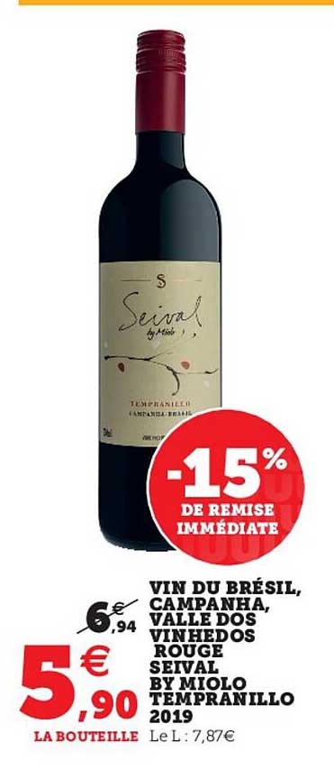 vin du brésil, campanha, valle dos vinhedos rouge seival by miolo tempranillo 2019