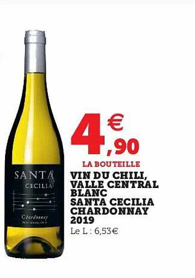 Vin Du Chili, Valle Central Blanc Santa Cecilia Chardonnay 2019