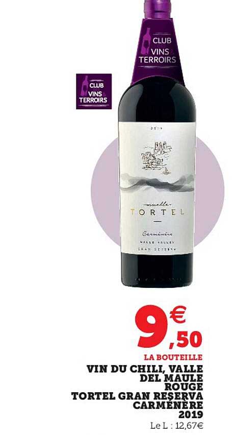 vin du chili, valle del maule rouge tortel grand reserva carménère 2019