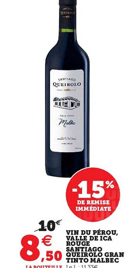 vin du pérou, valle de ica rouge santiago queirolo gran tinto malbec
