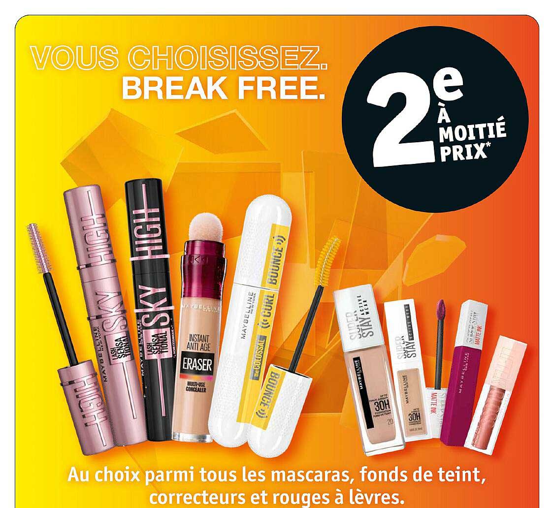 mascaras, fonds de teint, correcteurs et rouges à lèvres sky high