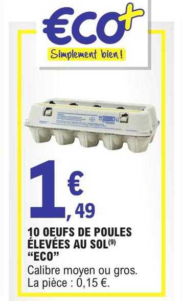 10 oeufs de poules élevées au sol "eco"