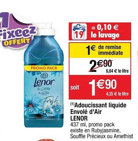 adoucissant liquide envolé d'air lenor