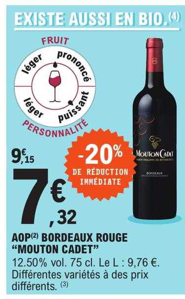 aop bordeaux rouge "mouton cadet"