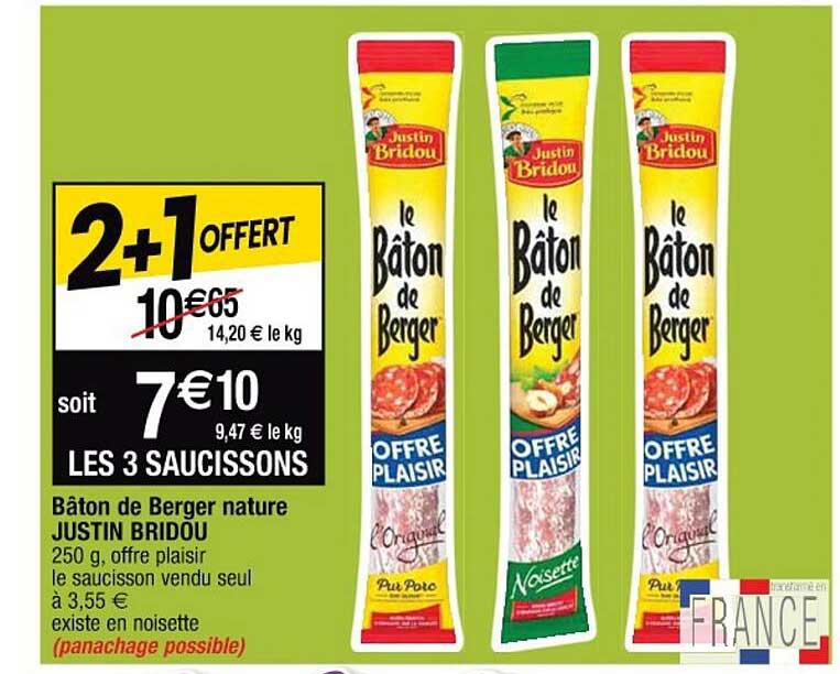 bâton de berger nature justin bridou