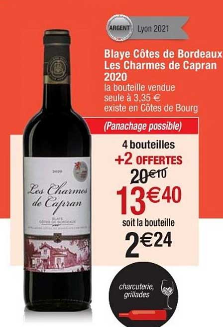 blaye côtes de bordeaux les charmes de capran 2020