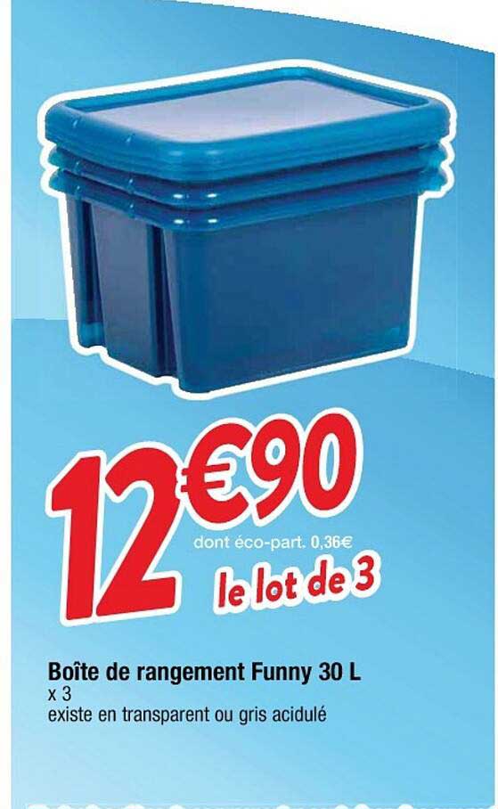 boîte de rangement funny 30 l