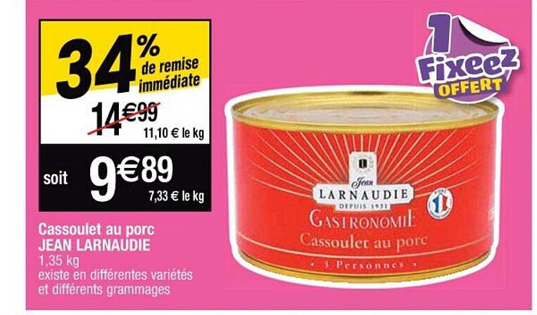 Cassoulet Au Porc Jean Larnaudie