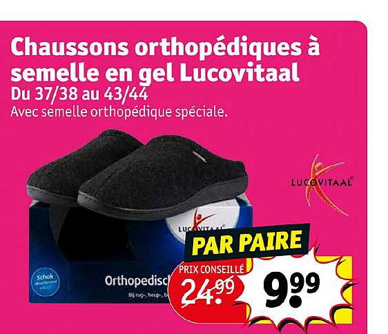 chaussons orthopédiques à semelle en gel lucovitaal