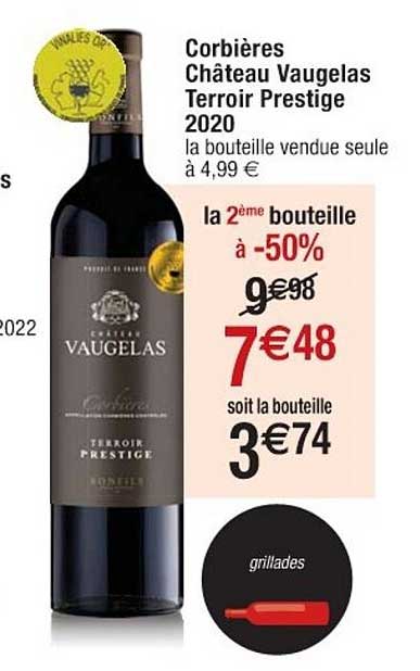 corbières château vaugelas terroir prestige 2020