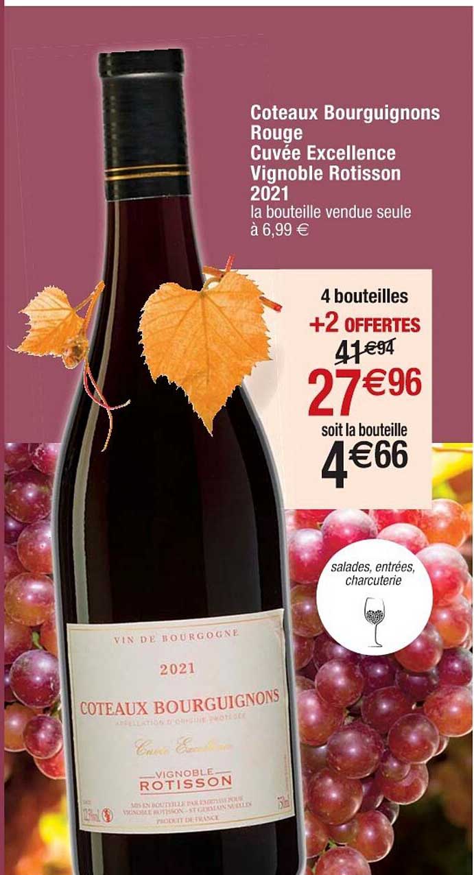 coteaux bourguignons rouge cuvée excellence vignoble rotisson 2021