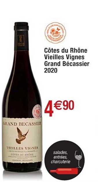 côtes du rhône vieilles vignes grand bécassier 2020