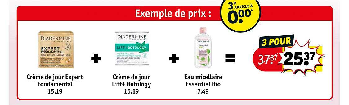 crème de jour expert fondamental, crème de jour lift+ botology, eau micellaire essential bio
