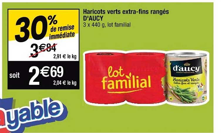 haricots verts extra-fins rangés d'aucy