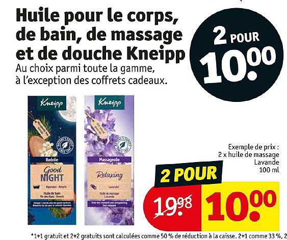 Huile Pour Le Corps, De Bain, De Massage Et De Douche Kneipp