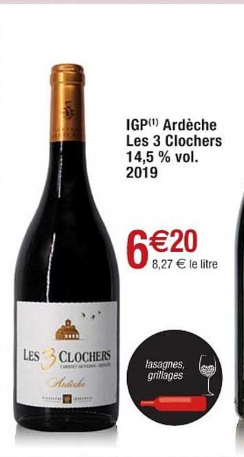 igp ardèche les 3 clochers 14,5% vol. 2019