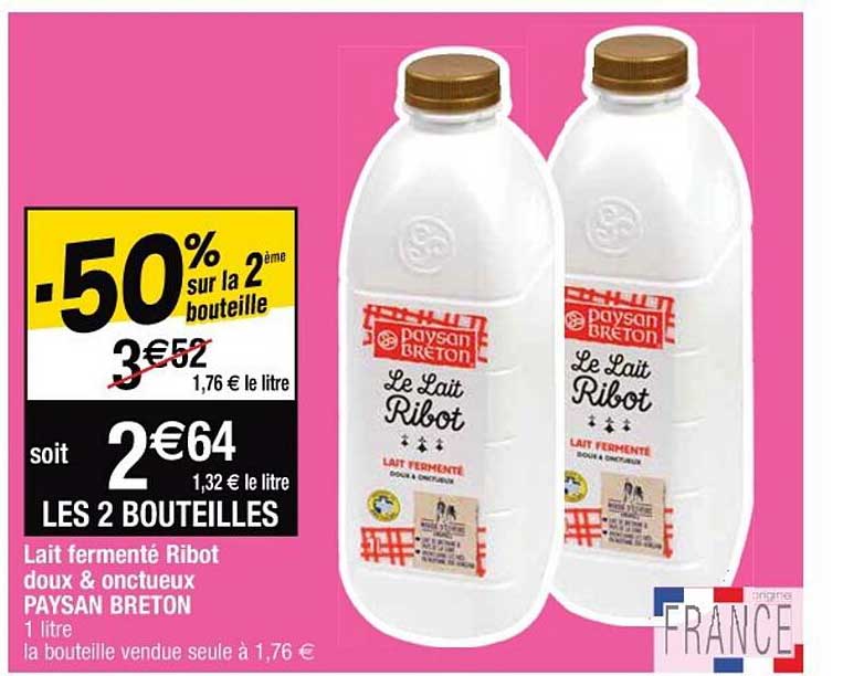 lait fermenté ribot doux & onctueux paysan breton