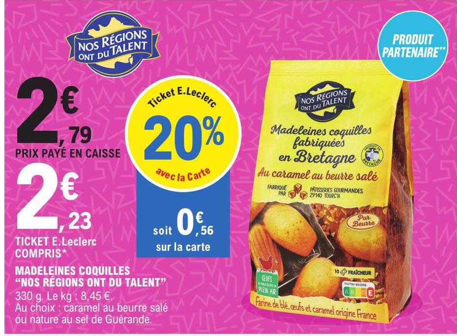 madeleines coquilles "nos régions ont du talent"
